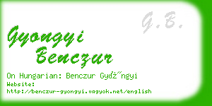 gyongyi benczur business card